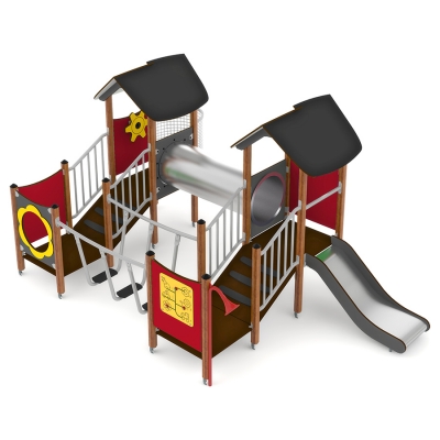 Το φωτεινό και πολύχρωμο σχεδιασμένο Amris προσφέρει στα παιδιά ενθουσιασμό! Το εντυπωσιακό τούνελ που περνάνε είναι σκοτεινό και μυστηριώδες, δημιουργώντας μια πρόκληση για τα μικρά παιδιά. Η γέφυρα βημάτων συνδέει επίσης τις 2 πλατφόρμες, απαιτώντας ισορροπία και συντονισμό για να φτάσετε στην άλλη πλευρά. Τα παιδιά μπορούν επίσης να μπουν στη μονάδα, καθώς τα στρογγυλεμένα πάνελ δελεάζουν τη φαντασία τόσο για τις σπηλιές όσο και τις καμπίνες. Περαιτέρω ευκαιρίες για παιχνίδι ρόλων και αλληλεπίδρασης ενθαρρύνονται από τον περιστρεφόμενο τιμόνι του πλοίου, τον σωλήνα ομιλίας και τα πάνελ παιχνιδιού.