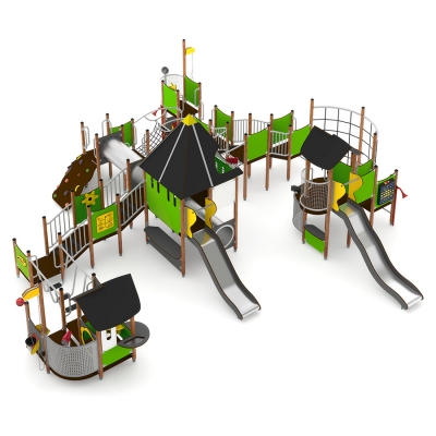 Το Nagor ενσωματώνει πολλές σημαντικές αξίες παιχνιδιού σε μία μόνο μονάδα παιχνιδιού. Η γέφυρα αναρρίχησης και οι γέφυρες με δίχτυ δημιουργούν μια συναρπαστική πρόκληση, ενώ η μυστηριώδης σήραγγα δοκιμάζει το θάρρος των χρηστών - θα τολμήσουν να τη διασχίσουν; Οι καλύβες είναι γεμάτες με περιπέτειες που περιέχουν το τιμόνι του πλοίου, το τηλεσκόπιο και διάφορα πάνελ παιχνιδιού, ιδανικά για διαδραστικό παιχνίδι. Η διασκέδαση δεν σταματά εδώ! Τα παιδιά μπορούν να ξεφύγουν ολισθαίνοντας προς τα κάτω και να μιλήσουν μεταξύ τους μέσω του σωλήνα ομιλίας και επίσης να ασχοληθούν με τον εξοπλισμό παιχνιδιού με άμμο.